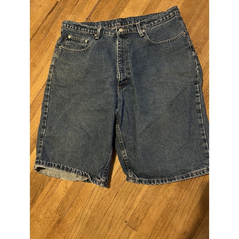 Vtg Polo Jeans Co Ralph Lauren Banner Denim Shorts Mens 36 Inseam 10"‎ Y2K Baggy